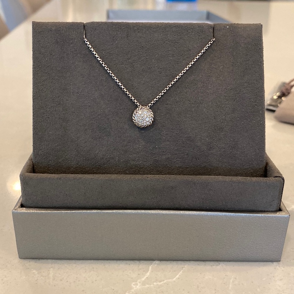 David Yurman Petite Pave Pendant Necklace with Diamonds